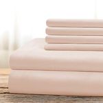 BYSURE Hotel Luxury Bed Sheets Set 6 Piece(Queen, Peach) - Super Soft 1800 Thread Count 100% Microfiber Sheets with Deep Pockets, Wrinkle & Fade Resistant