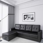 RAPTIYA FURNITURE Taka L Shape 6 Seater Loungre Lhs Colour Black Leather One Year Warranty