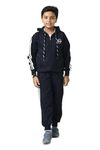 SHOPMORE Kid's Hoodie Track Suit for Boys | Regular Fit Striped Design | Hooded Neck Full Sleeve Set for Kid's Yoga, Joggers, Gym, Active Wear | Size Available - 3 to 14 Years (Color - Blue)
