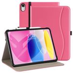 ZtotopCases Case for iPad 10th Generation,10.9 Inch 2022 Model, Premium Leather Business Cover with Auto Wake/Sleep Function, Multi-Angle Viewing Stand Cover with Pocket & Pencil Holder, pink