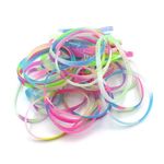 LA BELLEZA Colorful Silicone Rubber Wristbands Funky Friendship Band Bracelets - Pack of 100 For Boys Women