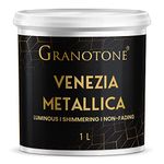 GRANOTONE Acrylic Venezia Metallic Colour, Non-Fading & Shimmering Metallic Acrylic Paint with Rich Pigments, Non-Toxic Metallic Colours Ideal for Kids, Artist & Beginners, 1 L, (Silver)