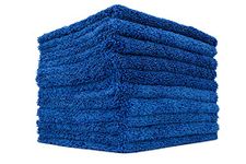 The Rag Company - Creature Edgeless Auto Detailing Towels (10-Pack) Professional 70/30 Blend, Dual-Pile Plush Microfiber, Buffing & Polishing, 420gsm, 16in x 16in, Royal Blue