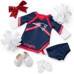 American Girl New England Patriots Cheer Uniform 18 inch Doll Clothes with Pom Poms, Navy and Red, 5 pcs, Ages 6+