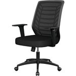 naspaluro Office Desk Chair Ergonomic Office Chair Mid-Back Computer Chair with Armrests and Lumbar Support Mesh Swivel Chair Height Adjustable for Home Office Study Use - Black