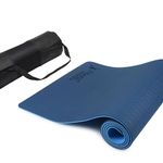 Fitness Mantra® TPE Dual Color Anti-Slip Yoga Mat with Cover Bag for Gym Workout and Yoga Exercise for Men & Women Fitness| 1 Piece| 6mm| 24"x72"| Dual Color| Premium|