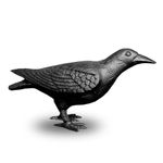 NACH Decorative Cast Iron Crow with Head Up for Indoor or Outdoor Use, Black, JS-90-7118