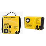 AA Winter Car Kit AA3386 - Folding Snow Shovel, LED/COB Torch & AA Ultimate First Aid Kit - AA0903 - A Family Essential For Car Home Holidays Travel Camping Caravans Office