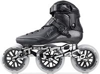 Bont Semi Race III Inline Skates - 2PF Unity 11.8" Frame + Elemental 125mm Wheels + ABEC7 Bearings (Black, 9)