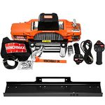 Winchmax 13,500lb (6,123kg) SL Series Original Orange 12v Electric Winch. 24m x 9.5mm Steel Rope, 3/8 Inch Hook. Flat Bed Mounting Plate.