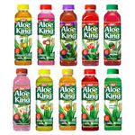 OKF Aloe Vera King Aloe Vera Juice Drink Assorted Fruity Flavour 500ml (20 Bottles with 6 Different Flavours) HALAL