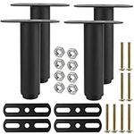 KOHAND 4 Pcs Bed Legs Adjustable, Retractable Heavy Duty Bed Center Frame Slat Support Leg, Metal Furniture Support Feet for Cabinet, Sofa, Bed, Frame Replacement Parts (7-13inch, black)