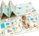 Pelton Baby Play Mat,Extra Large,Anti-Slip&Waterproof,Foldable Play Mattress for Baby,Double Sided 2 Designs Learning&Thick Foam Mat for Kids Baby Play Thicken Mats for Floor Play Mat,Pack of 1,Beige