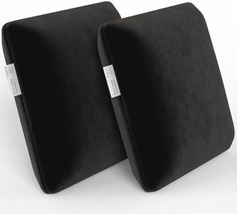 MY ARMOR Memory Foam Square Cushion for Car, Sofa/Diwan, Bed, Chair & Decoration | Highly Durable, Hypoallergenic | Velvet Cover | Black, Pack of 2 [14"x 14" x 4"]