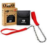 Nordic Pocket Saw Survival Saw Chain - 65 cm Pocket Chainsaw w. Nylon Case - Camping Saw/Hand Chainsaw/Manual Chainsaw for Camping Hiking & Outdoor - Survival Tool & Bushcraft Saw - Ver. Original