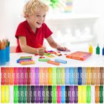 MayMoi Tempera Paint Sticks, Bright Colors Tempera Paint Sticks Quick Drying, Easy to Color and Washable Paint Crayons for Kids and Students (48 Colors)