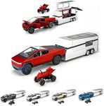 Powvan Cybertruck Toy Gold Toy Car with RV& ATV Cyberquad Motorcycle Gift Toy Series Car Model Race Car Cyber Alloy Die-cast Pickup Model Toy Car (Red)