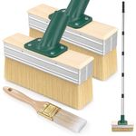 ytorgr 7" Decking Paint Brush Kit, Deck Stain Applicator with Long Handle,2 Pack Large Decking Brush +1Pcs Small Brush Heads for Outdoor Wood Floor Fence, Decking Paint Stain