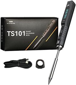 TS101 Soldering Iron Kit, 65W Smart Portable TS100 Upgraded Soldering Iron, Temperature Control 50-400℃, with USB Type C & DC 5525 Port, OLED Display, Adapter for DC 9-24V/PD3.0 9-24V Power Supply