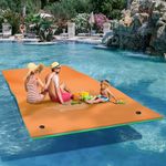 YITAHOME 12' X 6' Lily Pad Floating Mat Water Mat Inflatable Rafts Lily Pad Pools Beach, XPE Floating Island for Kid Adults