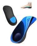 Plantar Fasciitis Support Insoles, QBK Insoles for Flat Feet, Relieve Foot Pain, Metatarsalgia, Heel Spurs, Foot Pronation, Foot Supination, Comfortable Orthotic Insoles for Daily Use M