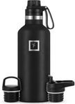 IRON °FLASK Sports Water Bottle - 32 Oz - 3 Lids (Narrow Spout Lid) Leak Proof, Durable Vacuum Insulated Stainless Steel - Hot & Cold Double Walled Insulated Thermos - Mothers Day Gifts