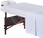 Mt Universal Massage Table Flannel Sheet Set 3 in 1 Table Cover, Face Cushion Cover, Table Sheet, Pure White