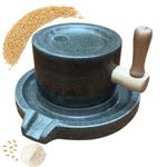 Tiajingzi Stone Grain Mill for Making Flour, Manual Powder Mill Made of Stone for Powder - Manual Operated Pepper Mill Versatile for Coffee Flour Pepper Salt Nuts Household Kitchen