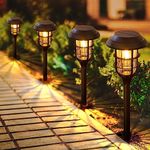 8 Pack Solar Lights Outdoor, LETMY Brighter Solar Lights Outdoor Waterproof, Auto On/Off Outdoor Solar Pathway Lights Landscape Lighting Garden Lights for Yard Patio Walkway Driveway