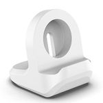 MobiLooks ® , TPU Charging Station Dock Support Nightstand Mode Watch Stand for iPhone Watch Series SE, Series 6, Series 5, Series 4 2018/ Series 3/ Series 2/ Series 1, 44mm/ 40mm/42mm/ 38mm (White)