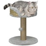 PawHut Cat Tree Cat Scratching Post for Indoor Cats Kitten Play Tower Activity Centre Climbing Stand with Dangling Ball Grey