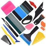 EHDIS Window Tinting Tool Vinyl Wrap Tool Kit for Car Film Wrapping with Felt Squeegee, Micro Wrap Stick Squeegee, Big Size Vinyl Squeegee, Flim Cutter, Plastic Razor Scraper for Vinyl Application