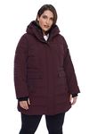 Alpine North Women’s Vegan Down Mid-Length Parka (Plus Size) - Insulated, Warm Winter Coat with Hood, Jacket for Women (Grape, 4X)