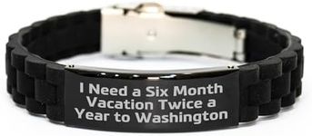 CUCOLUS Funny Washington Gifts: Glide lock Clasp Bracelet for Mom's Six Month Vacation Twice A Year, Gifts from Friends, Family, and Coworkers for Washington Enthusiasts