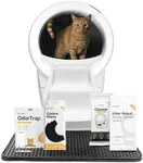 Litter-Robot 4 Supply & Accessory Bundle by Whisker, White- Automatic Self-Cleaning Cat Litter Box, Includes Litter-Robot 4, Ramp, Mat, 3 OdorTrap Packs, 10 Liners, 30 Wipes, & 2 Carbon Filters