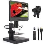 249PS Tri-Lens 10inch Monitor HDMI Digital Microscope with Quadruple Nosepiece Slots, Coin Stone Stamp Collect, Full Size Coin, Error Coins Loupe Magnifier Mintage (10 inch Monitor w/HDMI Output)