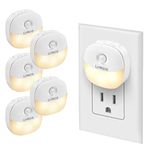 LYRIDZ Plug-in Night Light, Warm White LED Nightlight, Dusk-to-Dawn Motion Sensor, Bedroom, Bathroom, Kitchen, Hallway, Stairs, Energy Efficient, Compact, 6-Pack