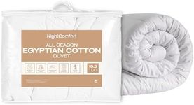 Night Comfort 10.5 TOG Luxury Hotel Quality Duvet for All Seasons - Non-Allergenic Egyptian Cotton Fabric Quilt with Hollowfibre Filled Double Duvet Insert