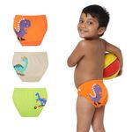 YouGotPlanB 100% Cotton Tiny Dino - 3-Pack Boy Underwear | Breathable & Strechable | Soft Elastic | Antibacterial & Antimicrobial