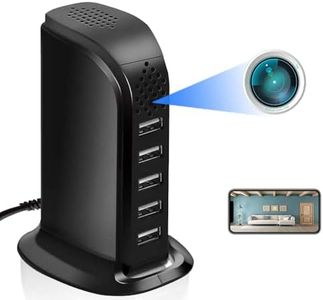 Wifi Hidden Spy Camera, HD 1080P Wireless USB Charger Camera, 5 Port USB Hub Nanny Cam Live Streaming, Motion Detection, APP Remote Control for Home Office Security