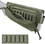 Aprikostein Buttstock Shotgun Shell Holder for Ammo 12 Gauge 20Ga 30-06 30-30 45-70 7.62 410 Left Right Handed Ambidextrous Rifle Stock Pouch Cheek Rest Shotshell Carrier