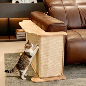 2 in 1 Cat Scratcher Side Table for Couch, Sofa Protector End Table