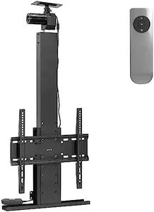 VIVO Motorized Drop Down Ceiling TV Mount for 32 to 55 inch Screens, Vertical Electric Television Bracket with Remote Control, Compact Design for Enclosures, Black, MOUNT-E-DN55