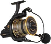 PENN Battle III Longcast, Fishing Reel, Spinning Reels, Sea Fishing, Long Distance Casting Saltwater Reel, Unisex, Black Gold, 8000