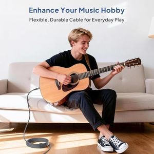 Elebase 1/4 Inch TRS Instrument Cable 20ft 2-Pack,Straight 6.35mm Male Jack Stereo Audio Interconnect Cord,6.35 mm Balanced Line for Electric Guitar,Bass,Keyboard,Mixer,Amplifier,Amp,Speaker,Equalizer