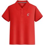 Cabasse Boys Performance Polo Shirt, Youth Active Golf Shirt School Uniform, Red, Medium