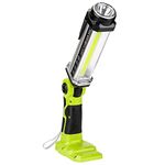 Zinkiwayr Cordless LED Work Light for Ryobi 18V ONE+ Lithium Battery, 2000LM Zinc Alloy Outdoor Wide Illumination Flashlight Car Repair Inspection, 110 Pivoting Head Metal Hook, Green (25W-LED003)