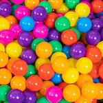 hashiny Ball Pit Balls for Kids, 500 Count, 2.2" BPA Free Non-Toxic Crush Proof Plastic, 7 Colors, Net Bag Included (500)