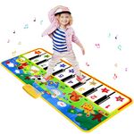 M SANMERSEN Piano Mat - 53" x 23" Musical Mat 8 Animals Sounds Dance Mat for Kids Touch Play Dancing Mat Toy Gifts for 3 4 5 6 Year Old Girls Boys