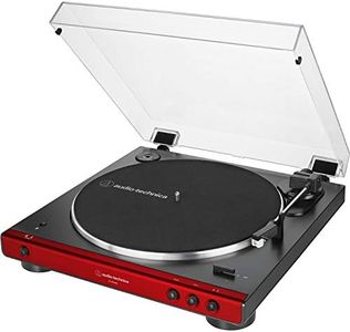 Audio-Technica AT-LP60XBT-RD Fully Automatic Belt-Drive Stereo Turntable, Red/Black, Bluetooth, Hi-Fi, 2 Speed